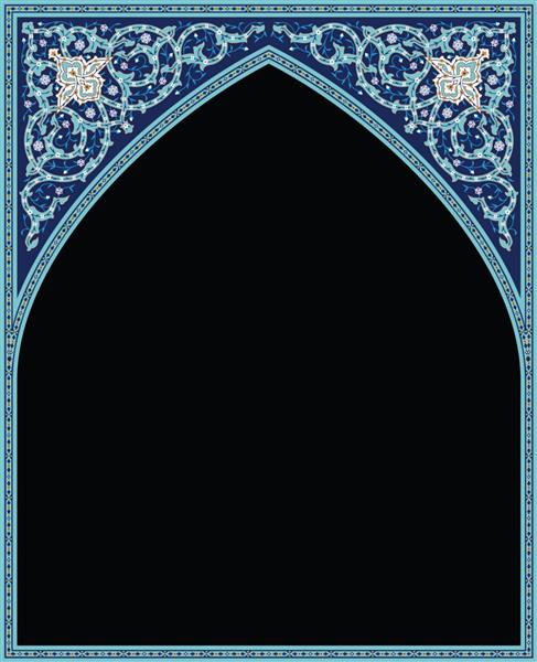 طاق گل عربی پیشینه سنتی اسلامی عنصر تزئین مسجد پس زمینه ظرافت با ناحیه ورودی متن در یک مرکز