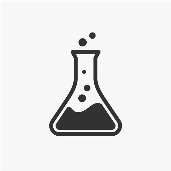 نماد فلاسک شیمی فناوری علمی طراحی تخت برای مفاهیم شیمی آزمایشگاه علم بیوتکنولوژی