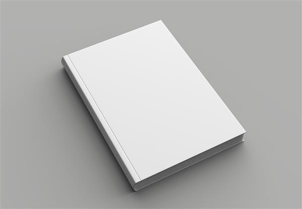 ماکت کتاب جلد سخت جدا شده روی پس‌زمینه خاکستری نرم تصویرسازی سه بعدی