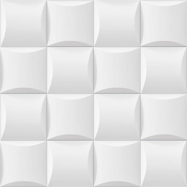 تصویر سه بعدی بافت الگوی کاشی کاری شده چکرز مربع سفید