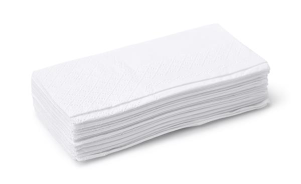 پشته دستمال کاغذی جدا شده روی سفید