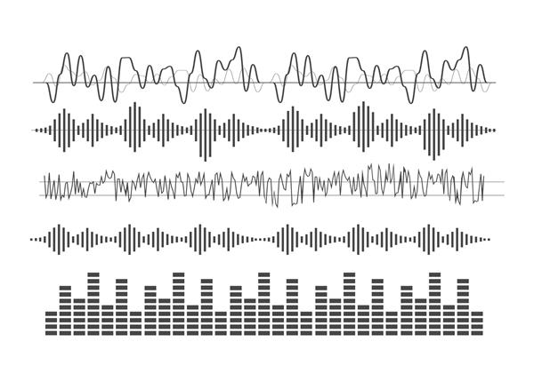 امواج صوتی علامت و نماد امواج صوتی به سبک مسطح