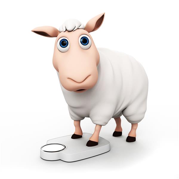 تصویر سه بعدی یک گوسفند خنده دار