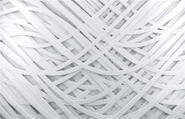 مارپیچ و خطوط پس زمینه انتزاعی سه بعدی سفید