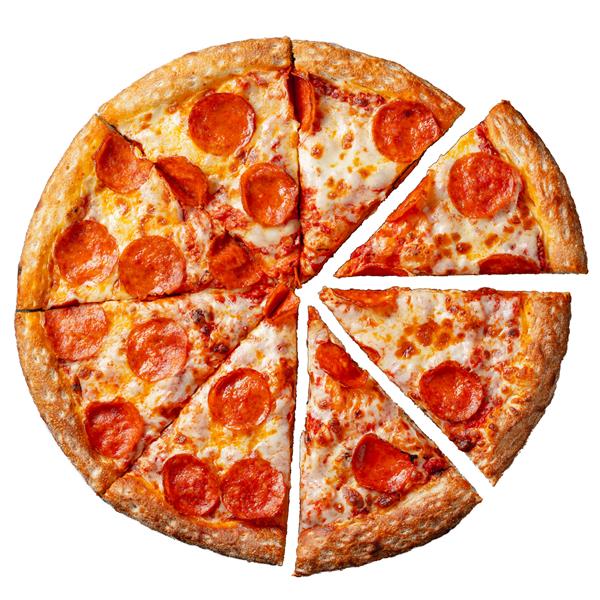 پیتزای پپرونی خوشمزه نمای بالای پیتزا فلفلی داغ تخت دراز کشید جدا شده در پس زمینه سفید