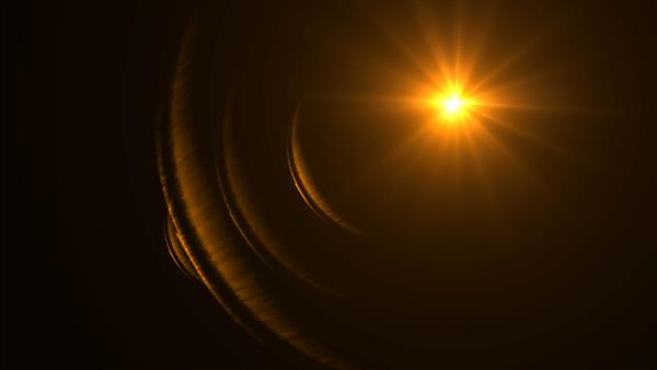 انفجار نور درخشان انتزاعی با پس‌زمینه فلر لنز دیجیتال تزیین افکت با درخشش اشعه ترفند ستاره با درخشش زرق و برق طلا