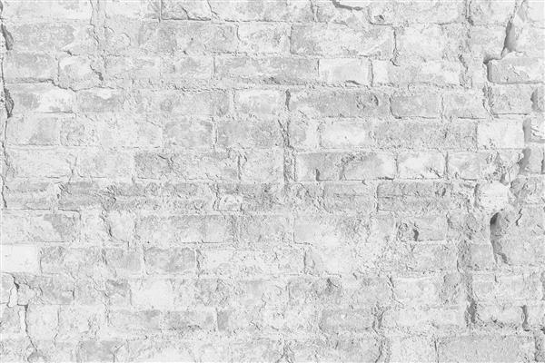 بافت دیوار آجری سفید پس زمینه انتزاعی سفید ساختمان دیوار آجری قدیمی
