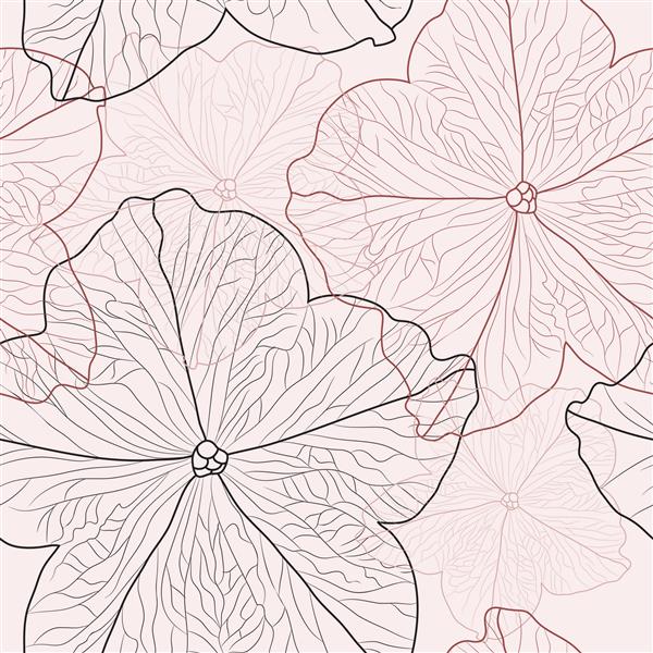 الگوی بدون درز زیبا با گل های انتزاعی برای طراحی شما