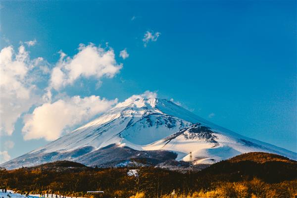 کوه فوجی در یاماناشی در فصل زمستان کوه فوجی گومه شیزوکا پرینس ژاپن