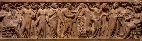نقش برجسته یونان باستان صحنه ای با زنان را نشان می دهد
