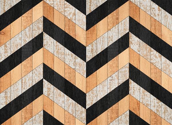 پانل چوبی قدیمی با الگوی هندسی ساخته شده از تخته های رنگ شده