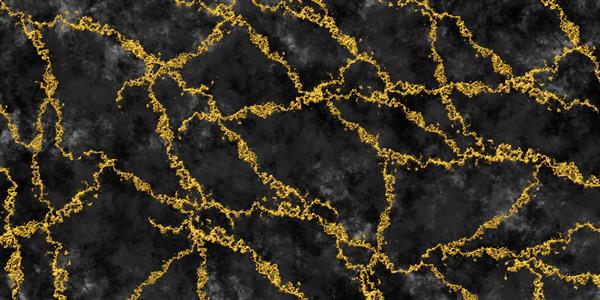 بافت سنگ مرمر سیاه با رگه های طلایی برای کاغذ دیواری