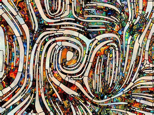 نور چند رنگ سری Unity of Stained Glass طراحی متشکل از الگوی قطعات رنگ و بافت به عنوان استعاره ای برای وحدت قطعه قطعه شدن هنر شعر و طراحی