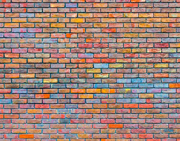 بافت دیوار آجری رنگارنگ