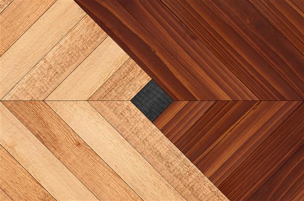کف پارکت قهوه ای با طرح شورون پانل چوبی برای دکور دیوار پس زمینه بافت چوب سطح چوبی ناهموار