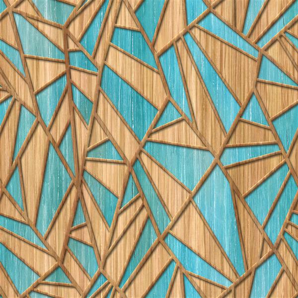 بافت بدون درز چوب با الگوی مثلث هندسی بافت موزاییک تصویر سه بعدی