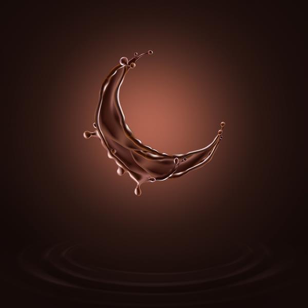 طراحی مفهومی خلاقانه عید مبارک و رمضان عید سعید فطر جشن مذهبی که توسط مسلمانان در سراسر جهان جشن گرفته می شود تصویرسازی سه بعدی ماه با نمای ایزوله شکلاتی پس زمینه قهوه ای تیره ساخته شده است