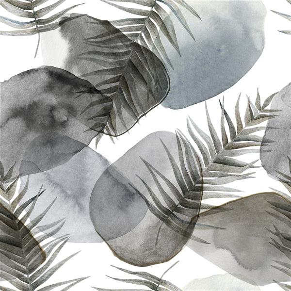 چاپ انتزاعی نوردیک با اشکال هندسی و عناصر طلایی در زمینه سفید الگوی بدون درز آبرنگ تصویر مرمر طراحی شده با دست هنر ترکیبی
