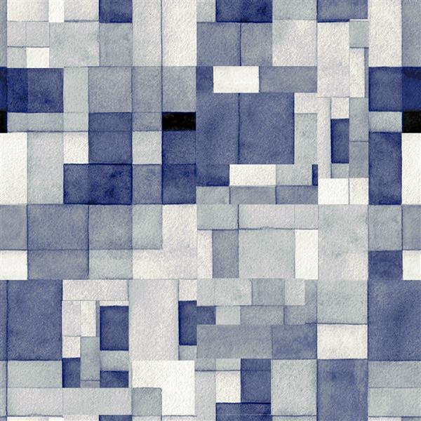 مربع های هندسی آبرنگ هنر معاصر طراحی الگوی بدون درز را بررسی می کند