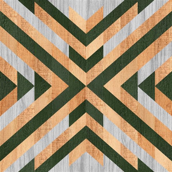 پانل چوبی رنگارنگ روشن با الگوی هندسی قبیله ای به سبک بوهو بافت چوب