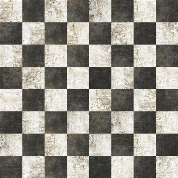 کاشی های شطرنجی بدون درز با جلوه مرمر سیاه و سفید