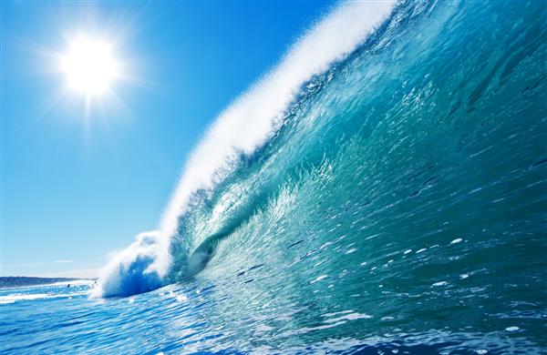 موج اقیانوس آبی موج سواری حماسی آسمان آفتابی