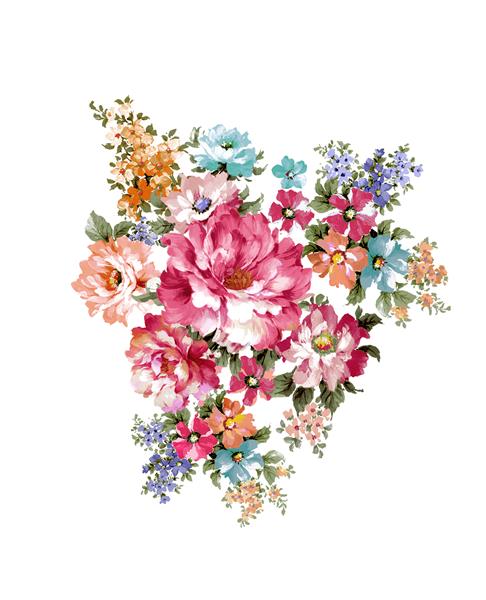 گل های زیبا طراحی هنری برگ و گل