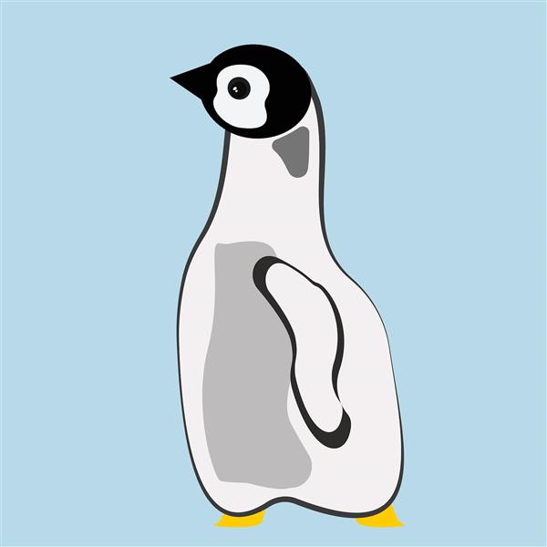 بچه پنگوئن سفید خاکستری