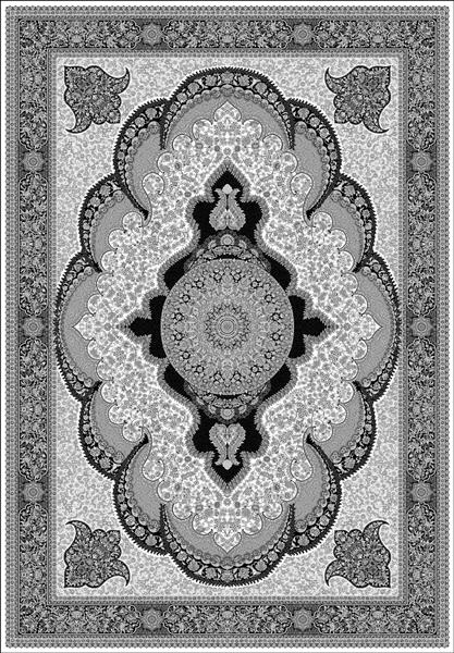 طرح فرش ایرانی حاشیه و قاب وینتیج طرح گل ایرانی فرش طرح فرش کلاسیک بافت کثیف رنگ خاکستری و مشکی