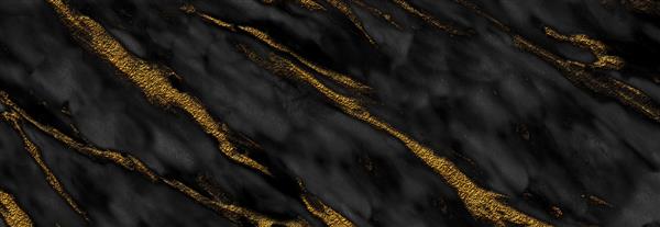 سنگ مرمر سیاه با رگه های طلایی الگوی طبیعی سنگ مرمر سیاه برای پس زمینه انتزاعی سیاه و سفید و طلایی سنگ مرمر سیاه و زرد بافت سنگ مرمر براق با طرح کاشی های دیجیتال