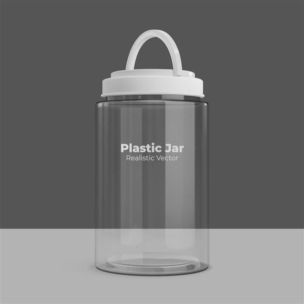 وکتور شیشه خالی پلاستیک شفاف شفاف واقعی شکل لوله استوانه ای