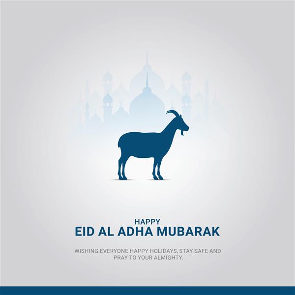 عید قربان مبارک تبلیغات خلاقانه برای رسانه های اجتماعی بنر پوستر کارت تبریک تصویرسازی سه بعدی
