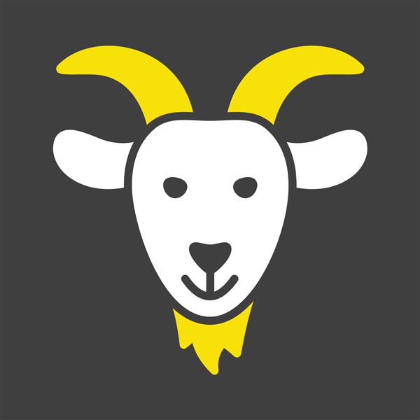 نماد علامت بز جدا شده روی سیاه تصویر برداری حیوانات مزرعه علامت کشاورزی نماد نمودار برای طراحی وب سایت لوگو برنامه UI شما EPS10
