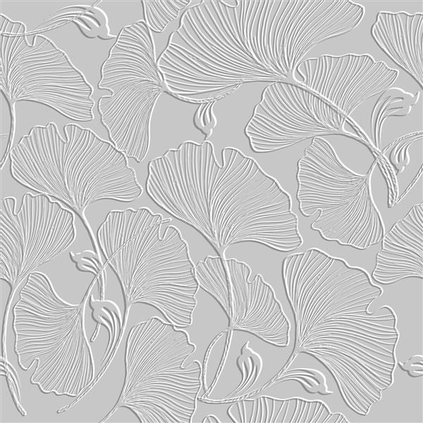 الگوی بدون درز گلدار خطوط برجسته سه بعدی پس زمینه برجسته گل های زیبا پس زمینه سفید برجسته را تکرار کنید برگ های سطحی گل زیورآلات گل های هنری خط سه بعدی با جلوه برجسته هنر