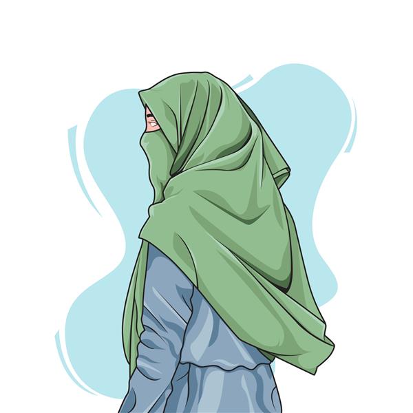 وکتور زنان زیبا وکتور حجاب مسلمان