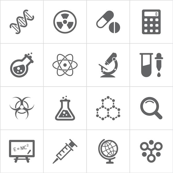 نمادهای علمی مرسوم مد روز روی سفید عناصر برداری
