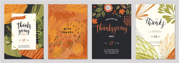الگوهای مرسوم انتزاعی روز شکرگزاری مناسب برای دعوت کارت بروشور جلد بنر پلاکارد و بروشور تصویر برداری