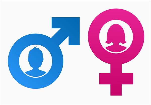 نمادهای جنسیتی با سر زن و مرد