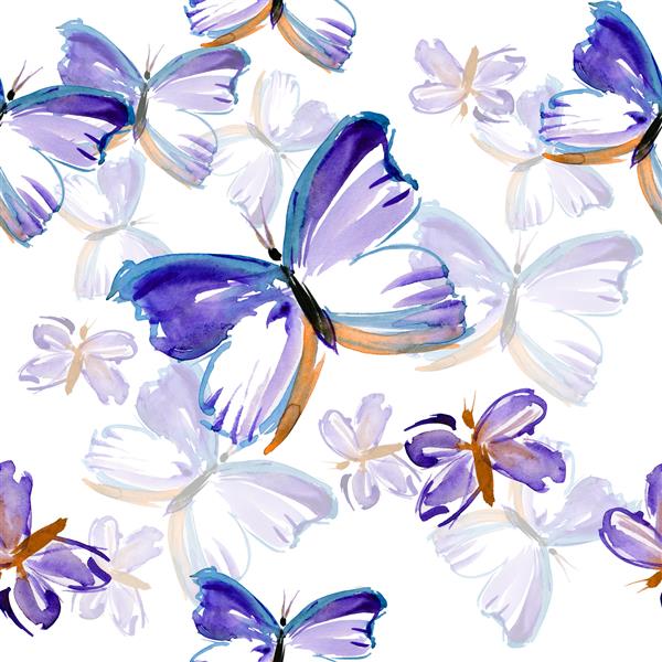 الگوی آبرنگ پروانه ها