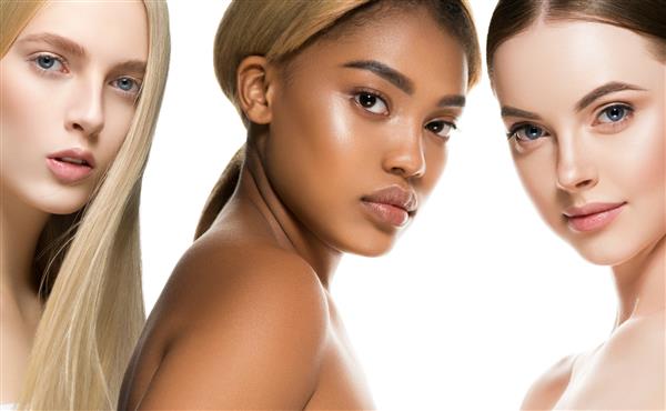 گروه زیبایی زنان مدل قومی مراقبت از پوست سالم