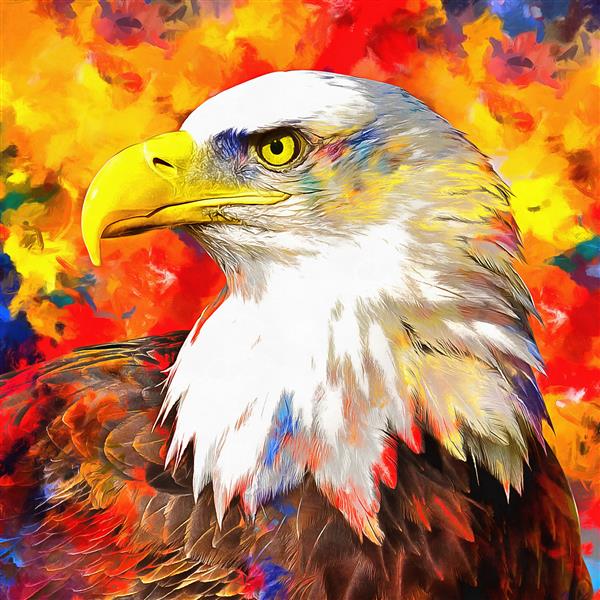نقاشی رنگ روغن مدرن عقاب مجموعه هنرمند از نقاشی حیوانات برای دکوراسیون و داخلی هنر بوم انتزاعی