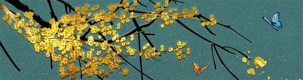 تصویر سه بعدی از یک گل در شکوفه کامل