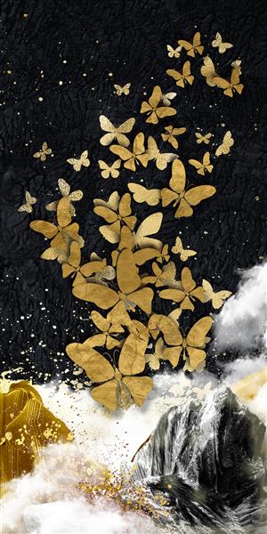 تصویر سه بعدی از پرواز پروانه ها