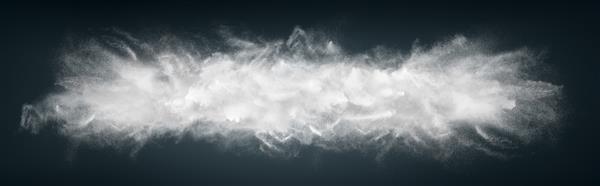 طرح افقی گسترده انتزاعی انفجار ابر برفی پودر سفید در پس زمینه تاریک