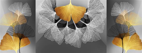 تصویر سه بعدی از یک برگ زیبا