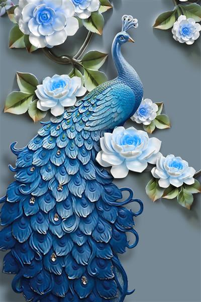 تصویر سه بعدی طاووس