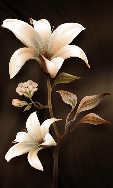 تصویر سه بعدی از تصویر گل زیبا