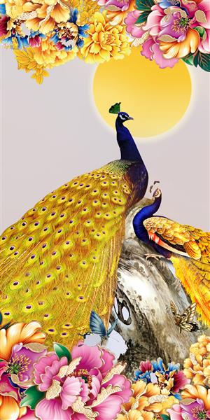 تصویر سه بعدی از تصویر طاووس