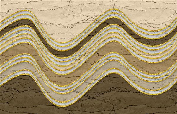 کاغذ دیواری انتزاعی سه بعدی مرمر هنر کاربردی ژئود رزین مانند نقاشی ژئود آبرنگ پس زمینه بژ و قهوه ای