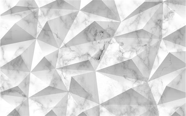 تصویر سه بعدی الگوی چند ضلعی مرمر خاکستری انتزاعی